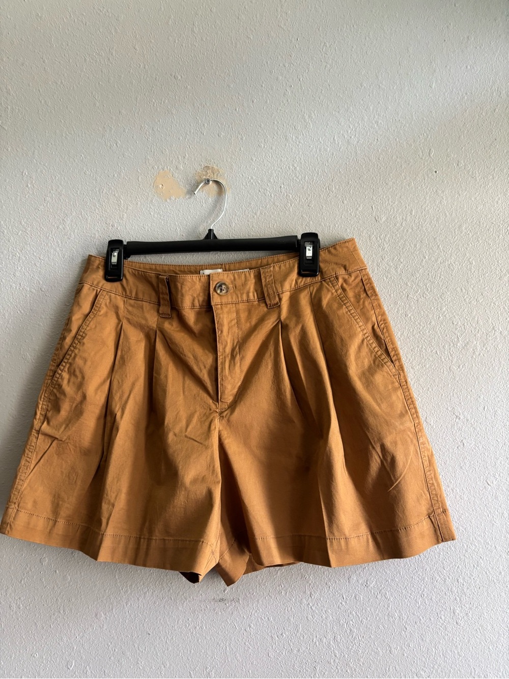 A New Day women High-Waist Pleated Tan Shorts